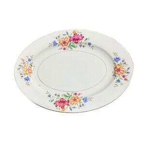 Eschenbach Bavaria Baronet China Lorna Oval Serving Platter Floral Gold Trim